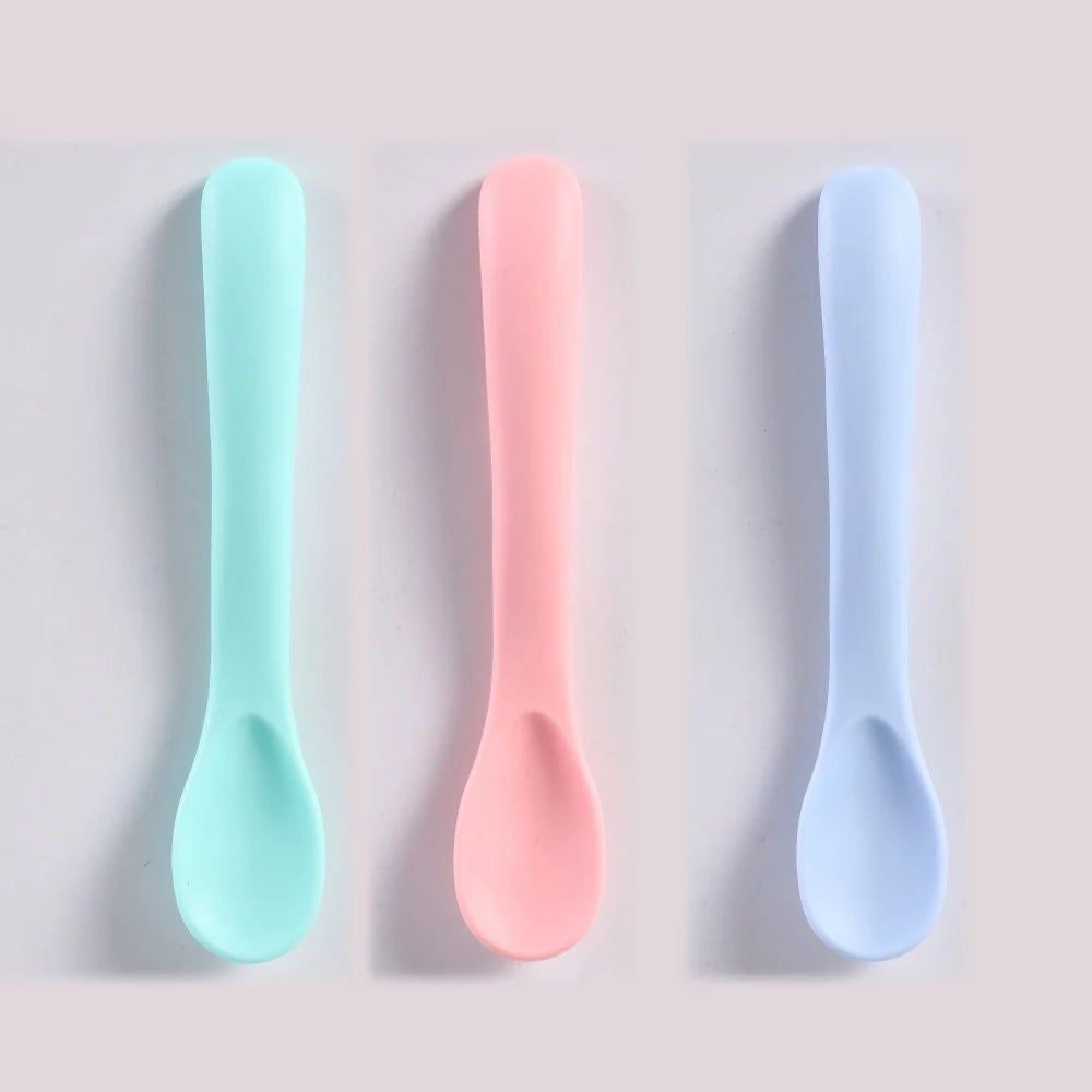 Cuillère d’Apprentissage Bébé en Silicone – Premiers Repas en Douceur