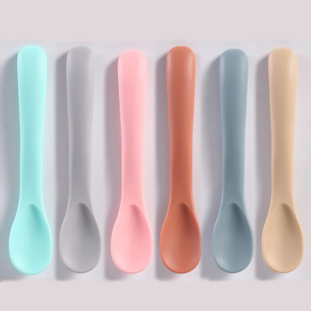 Cuillère d’Apprentissage Bébé en Silicone – Premiers Repas en Douceur